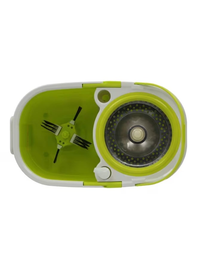 HoneyBee Plastic and Metal Spin Flat Mop Bucket Kit Green - Image 2